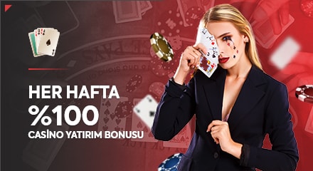 haftalık %100 casino ilk yatırım bonusu