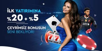 Freybet İlk Yatırıma Özel %20 + %5 Çevrimsiz Bonus freybet-ilk-yatirim