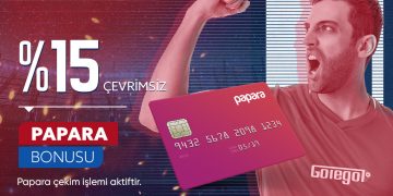 Golegol %15 Papara Çevrim Şartsız Bonus golegol-papara-bonus