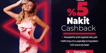 Rexabet Haftalık %5 Nakit Cashback Bonusu rexabet-cashback