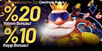 Trcasino Çevrimsiz %20 Yatırım + %10 Kayıp Bonusu trcasino-cevrimsiz