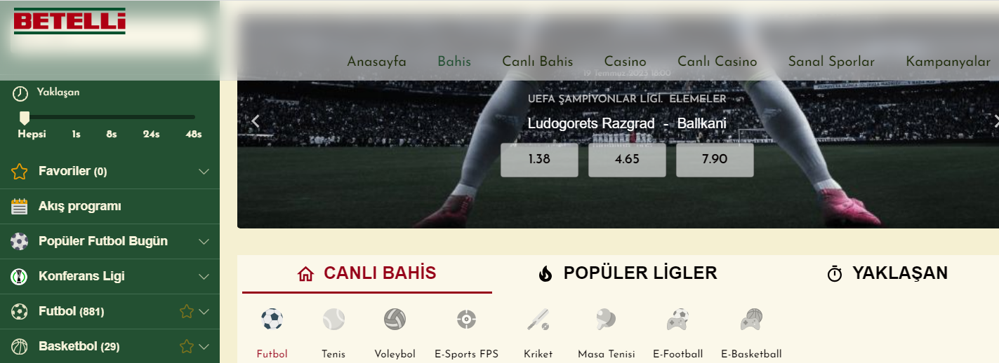 Betelli: Giriş Adresi, Bonusları, Oyun Seçenekleri betelli spor bahisleri 1
